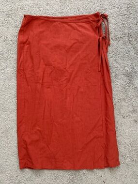 NWT Future Collective Rust Red Wrap Maxi Skirt